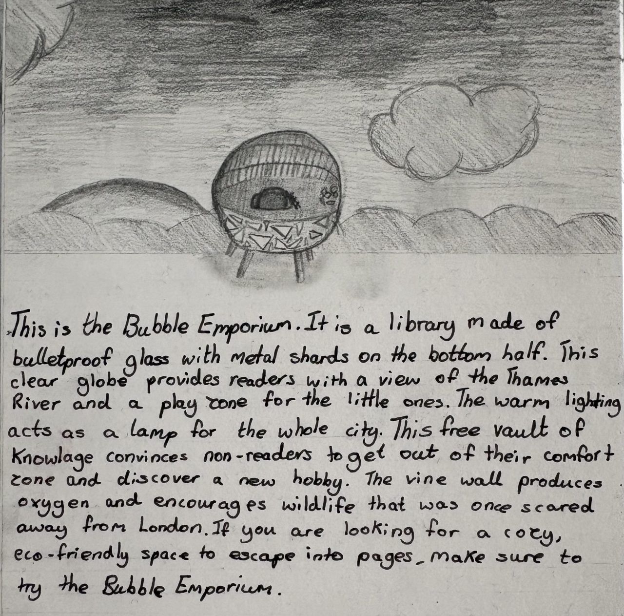 Child's description of the Public Library they made for the city model.